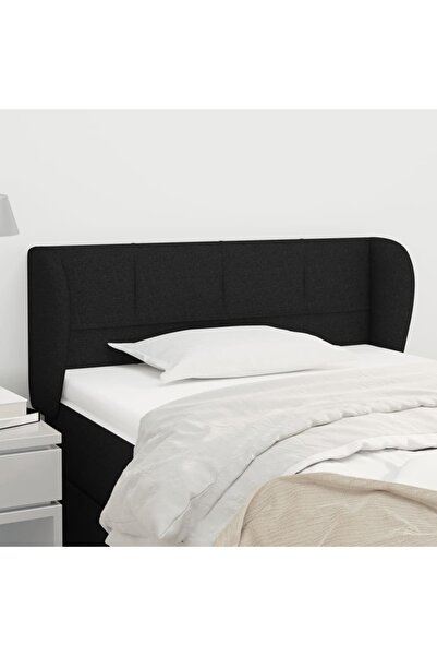 Concept Tăblie de pat cu aripioare negru 103x23x78/88 cm textil