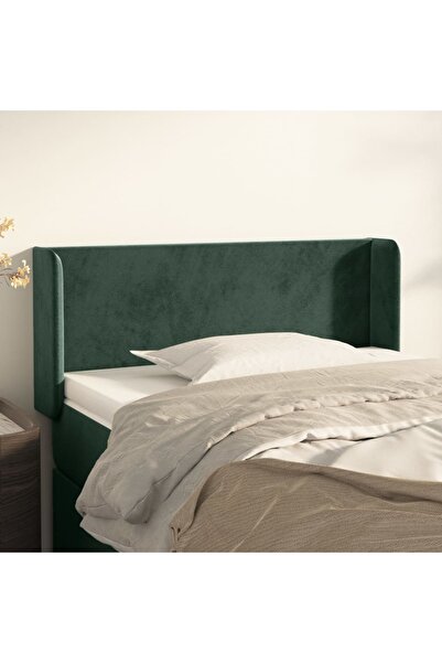 Concept Tăblie pat cu aripioare verde închis 93x16x78/88 cm catifea