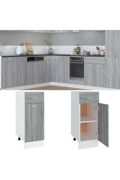Concept Dulap inferior cu sertar gri sonoma 30x46x81,5cm lemn prelucrat