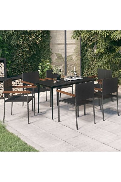 Concept Garden furniture set, 7 pieces, black