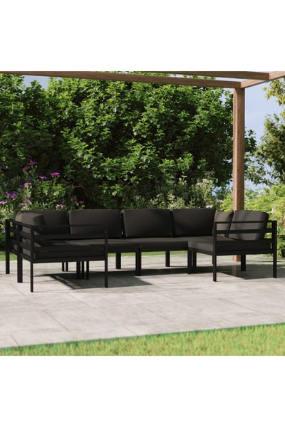 Concept Set mobilier de grădină cu perne, 6 piese, antracit, aluminiu