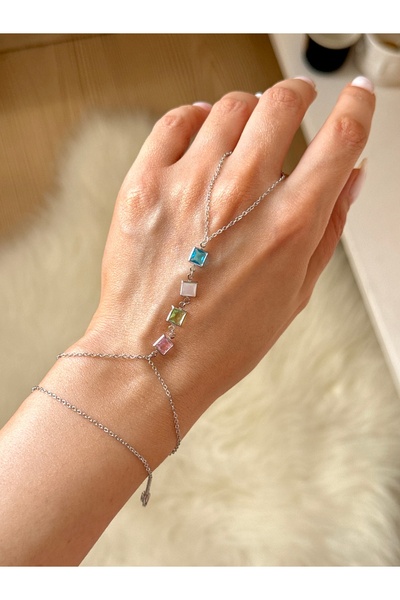 YOUES JEWELRY سوار شاهميران فضي للنساء من الفولاذ