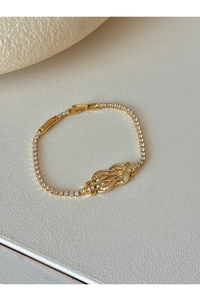 STEEL MİNİMAL KNOT WATERWAY GOLD WOMEN 'S BRACELET