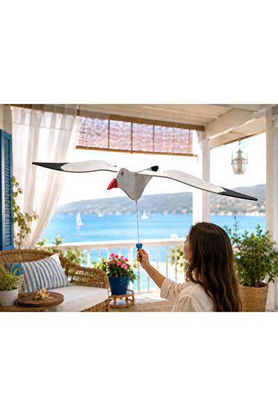 ELSA Dekoratif Ahşap Martı – Balkon ve Teras İçin Deniz Konseptli Süs