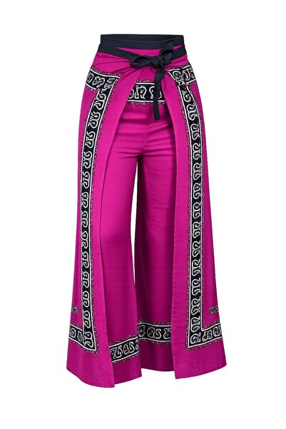Sobe Hediyelik Bağlamalı Fuşya Bulmaca Pantolon Standart Beden