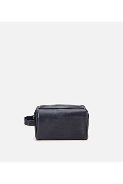 Hotiç Men's Leather Navy Blue Handbag
