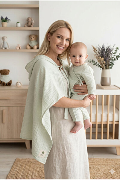 Olivo Mini Newborn Baby Stroller Nursing Cover 2in1 Green 2 Layers Muslin