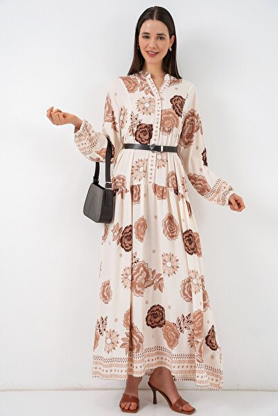 Hiccup Bdart Patterned V-Neck Maxi Dress