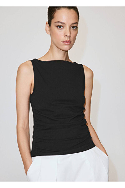 MANGO Woman Drape pamuklu bluz
