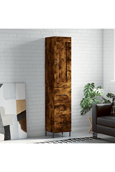 Concept Dulap înalt, stejar fumuriu, 34,5x34x180 cm, lemn prelucrat