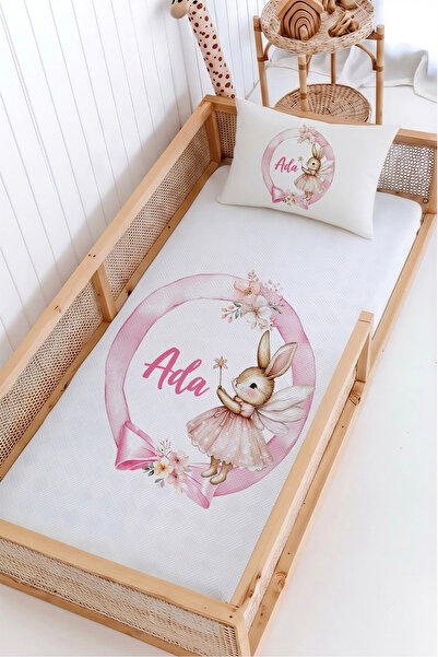 100% Cotton Name Only Montessori Bed Quilting Set 100x200 Fairy Rabbit