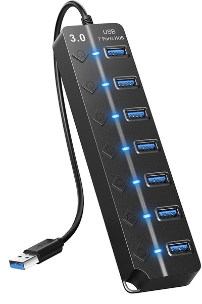 TECHNOM Yeni Nesil USB 3.0 Multi Hub 7 Port USB Girişli Çoklu Güç Adaptörü