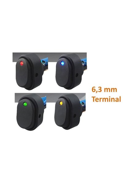 Maflen Aç/kapa Çıt/çıt 12v Işıklı Anahtar 25amper Tip62 Mavi-s3213 1 Adet