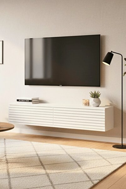 cnyr TDA1214B - ZEYNEP120 DUVARA MONTAJ TV STAND, TV RAFI, TV SEHPASI BEYAZ 1...