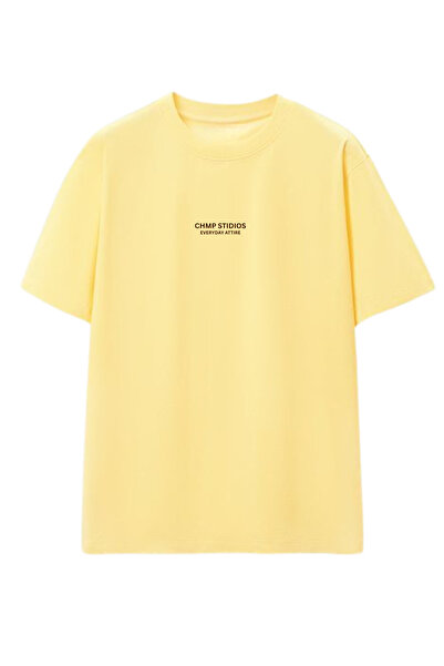 The Champ Clothing Γυναικείο μπλουζάκι oversized CHMP STUDIOS με τύπωμα Κίτρι...