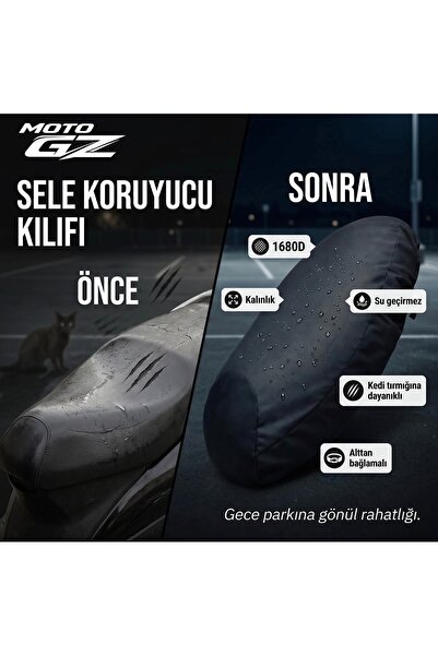 MOTO GZ Sym Joy Max Motorcycle Saddle Protective Cover |   Waterproof, 1680 D...