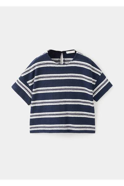 MANGO Kids Çizgili jarse tişört