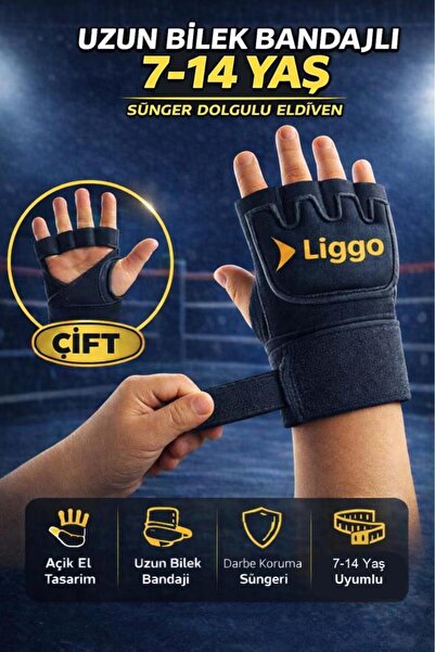 Liggo قفازات ملاكمة للأطفال من عمر 7 إلى 14 عامًا، قفازات MMA، قفازات تدريب