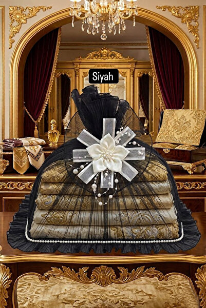 Çt Çeyizci Tekstil Satine Bundle Dantela Broderie Rose Laced Design Special B...