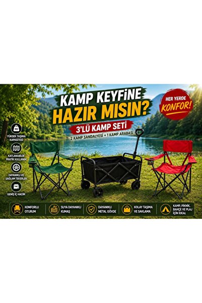 Way Home Katlanabilir Taşıma Arabası – Kamp / Plaj / Bahçe / Pazar /Evcil hayvan