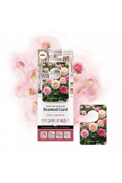 Elix Set of 3 scented card air fresheners for closet and clothes – ROSE