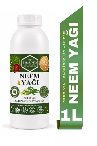 BEYARVİTA Neem Yağı 1 Litre - Tesbih Ağacı Yağı, doğal olarak Azadiraktin içe...