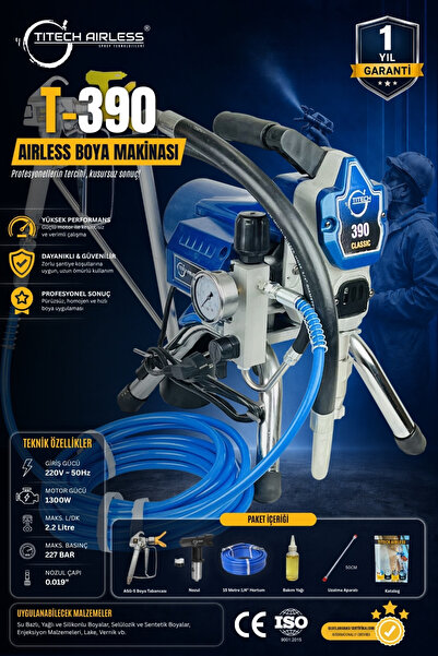 Titech Airless T-390 Elektrikli Airless Boya Makinası (Kartsız)