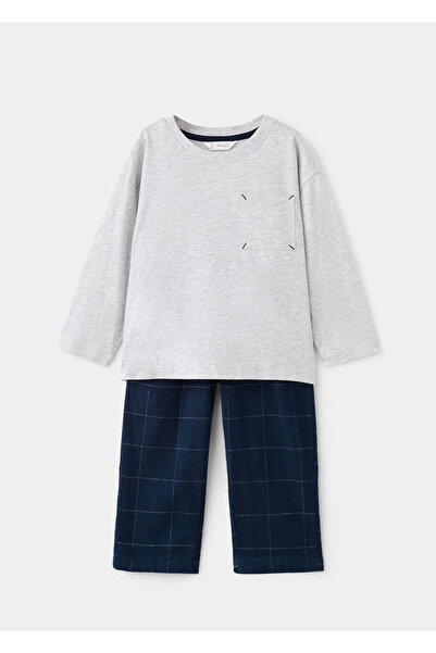 MANGO Baby Zweiteiliger langer karierter Pyjama