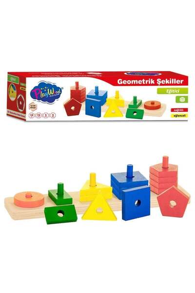 Generic Brand I Chose I Bought Educational Toy 16 Pieces Wooden Geometric Sha...