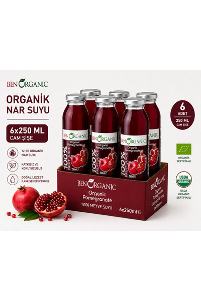 Benorganic Organik Nar Suyu 12x250 ml