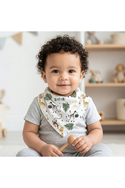 babysena Hayvan Desenli Erkek Bebek Penye Fular