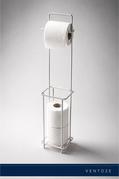 Ventoze Modern Toilet Paper Holder with Stand and Spare Container |   Stylish...