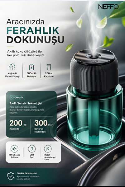 NEFFO Akıllı Araç Aroma Kokusu | Araba Kokusu Şarjlı Otomatik Hava Ferahlatıc...