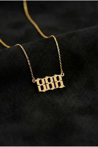 Roza Silver 925 Ayar Gold 888 Melek Sayısı Gümüş Denge Kolyesi
