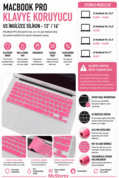Mcstorey Macbook Kılıf Air Pro Air 13,3" A1369-A1466-Pro 13,3" A1278-Pro 15,4...