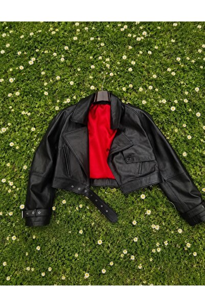 Velmora Leather Hakiki Deri Kadın Ceket