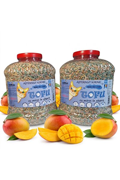 Vitamix Tofu ecoMiau – Biodegradable cat litter, Mango, Pack of 2x17 Liters