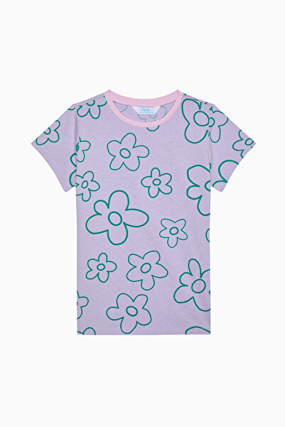 Penti Kız Çocuk Flowers Pamuklu Lila Pijama Takımı