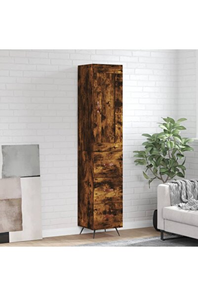 Concept Dulap înalt, stejar fumuriu, 34,5x34x180 cm, lemn prelucrat