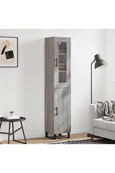 Concept Dulap înalt, gri sonoma, 34,5x34x180 cm, lemn prelucrat