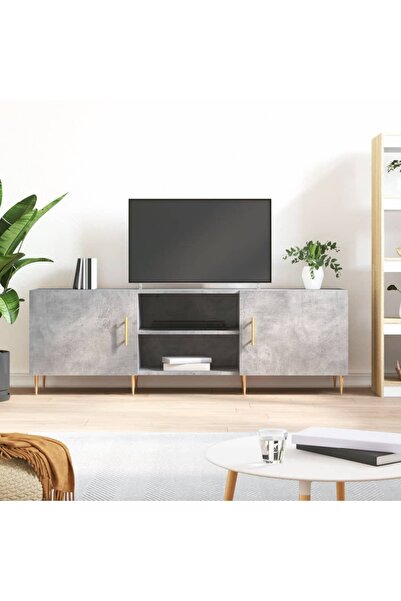 Concept Comodă TV, gri beton, 150x30x50 cm, lemn compozit