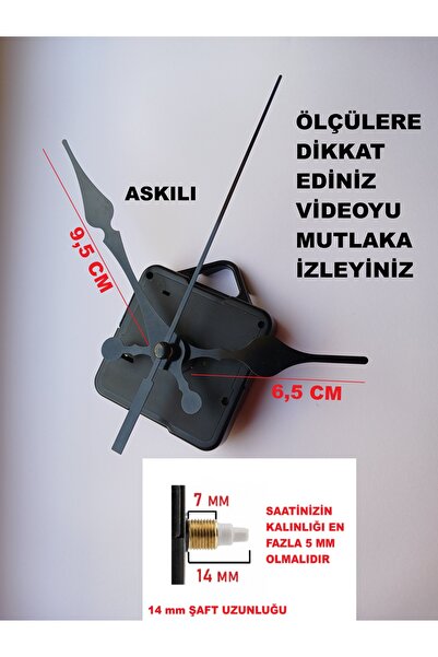 CNR SHOP Saat Mekanizması, 14 mm Şaft Boyu Saat Makinesi Sessiz Çalışır Akrep...