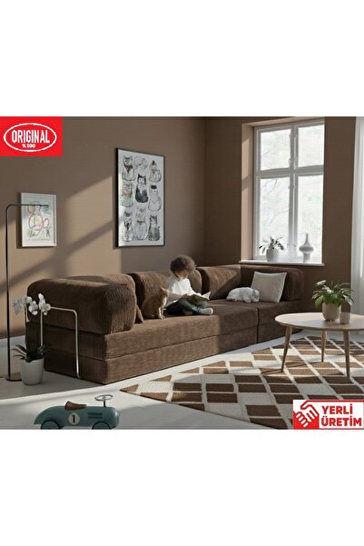 HEREV K300X100 KÖŞE KOLTUK TAKIMI YIKANABİLİR KADİFE KUMAŞLI MODÜLER KÖŞE TAKIMI