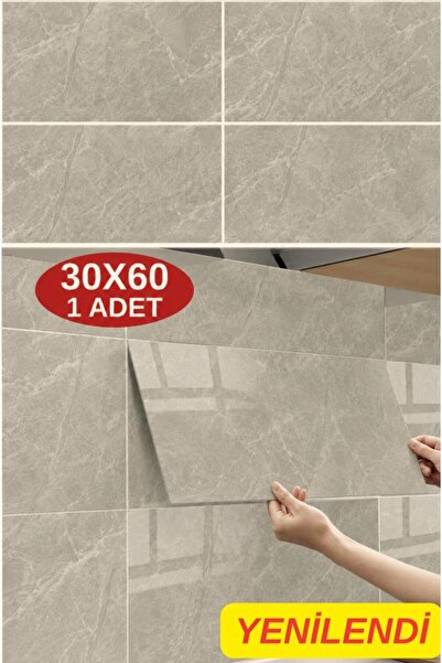 Renkli Duvarlar 60x30cm Gri Mermer Desen Yapışkanlı Karavan Prefabrik Banyo W...