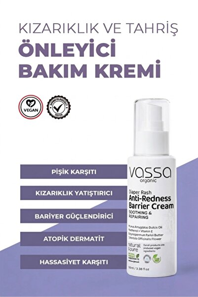 VASSA ORGANIC Pişik, Kızarıklık ve Tahriş Karşıtı Yatıştırıcı Onarıcı Bakım K...