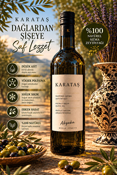 KARATAŞ ZEYTİN ve ZEYTİNYAĞI Karataş Naturel Sızma Zeytinyağı 700 ml – Erken ...