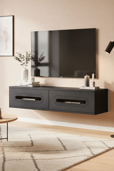 cnyr TDA1220AS - RANY120 DUVARA MONTAJ TV STAND, TV RAFI, TV SEHPASI ANTRASİT...
