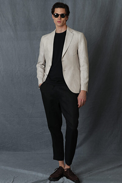 Lufian Karl Spor Erkek Chino Pantolon Tailored Fit Siyah