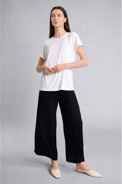 DeFacto Culotte Geniş Paça Krinkıl Viskon Kapri C9565AX24SM