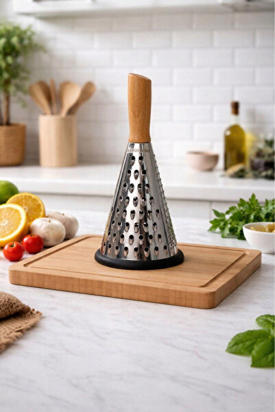 Mango Home 3'ü 1 Arada Huni Rende – Bambu Saplı Paslanmaz Çelik Peynir ve Seb...
